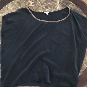 Joie Black blouse with rope design on collar